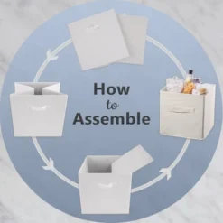 Set Of 4 11" X 11" X 11" Nonwoven Polyester Dots Millennial Square Storage Cube Pink & Gold - Design Imports -Storage Basket Shop GUEST 6be494f6 975b 4a8c 9dcc fd8927bcd263 1