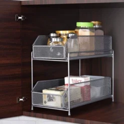 NEX 2 Tier Sliding Wired Basket Drawer Organizer Silver -Storage Basket Shop GUEST 6bfbf0d9 5c12 4a0c aed4 6dcf5918f718