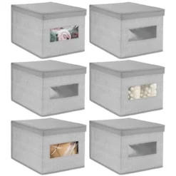 MDesign Stackable Fabric Closet Storage Organizer Box, 6 Pack -Storage Basket Shop GUEST 6c6434e6 110b 46de 9304 f7237b4f99d3