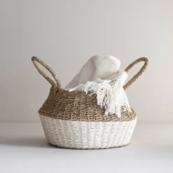 White Rope & Seagrass Belly Basket - Foreside Home & Garden 11 White Rope & Seagrass Belly Basket - Foreside Home & Garden -Storage Basket Shop GUEST 6cff7b08 dedd 40f5 8097 4ee105715ca9