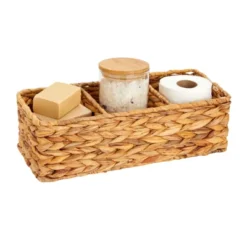 Farmlyn Creek 2 Pack Decorative Water Hyacinth Storage Baskets With 3 Compartments For Bathroom, Laundry Room, Nursery -Storage Basket Shop GUEST 6f1ec698 333a 4c20 95bf bb2298aba45c