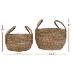 Set Of 2 Natural Woven Natural Seagrass Basket - Foreside Home & Garden -Storage Basket Shop GUEST 6f63c718 6ca5 4112 bd91 ca4b5dfdd4bb
