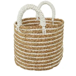 Set Of 3 Seagrass Storage Baskets Brown/White - Olivia & May -Storage Basket Shop GUEST 70c94d48 a2df 4c8a 90c3 329efeafdeb6