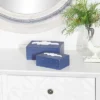 Set Of 2 Farmhouse Wood Boxes Blue - Olivia & May -Storage Basket Shop GUEST 71812508 7970 4773 bafd a6fd6f873620