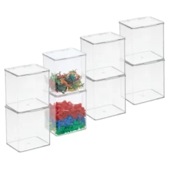 MDesign Plastic Stackable Toy Storage Bin Box With Lid, 8 Pack - Clear -Storage Basket Shop GUEST 73df2743 b9b0 4c0d a434 c8f72dc3404e