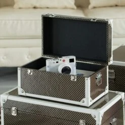 Vintiquewise Faux Leather Storage Trunk Set Of 3 9 Vintiquewise Faux Leather Storage Trunk Set Of 3 -Storage Basket Shop GUEST 74b7b130 717b 43b6 95b6 27348c3e0daa