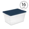 Sterilite Stackable 56 Quart Clear Home Storage Box With Handles And Marine Blue Lid For Efficient, Space Saving Storage And Organization (16 Pack) -Storage Basket Shop GUEST 754d2c6a b9df 4fd7 9d27 aab9d110e544