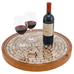 True Wine Cork Collector Lazy Susan Turntable, Wooden And Glass Storage For 130 Corks, Tabletop Or Countertop Organization, Set Of 1 -Storage Basket Shop GUEST 7562ed3f 7b6e 4bb9 bdf8 cbbc33e6e0b3