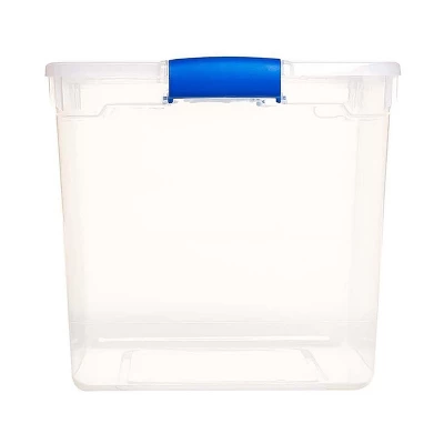 Homz Heavy Duty Modular Clear Plastic Stackable Storage Tote Containers With Latching And Locking Lids, 31 Quart Capacity, 12 Pack 6 Homz Heavy Duty Modular Clear Plastic Stackable Storage Tote Containers With Latching And Locking Lids, 31 Quart Capacity, 12 Pack - Image 4