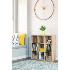 35.43" Piperton 9 Cube Organizer Natural - Signature Design By Ashley -Storage Basket Shop GUEST 7768cf05 bbc7 4d64 ae8f a756ef8bd79a