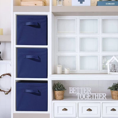 Sorbus Foldable Storage Cube Basket For Home, Closet And More Blue 6 Sorbus Foldable Storage Cube Basket For Home, Closet And More Blue - Image 4