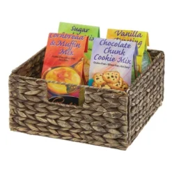MDesign Hyacinth Kitchen Storage Basket With Handles, 4 Pack -Storage Basket Shop GUEST 79245b21 c2a0 48e5 8d5f 2a6e1ba5468b