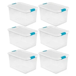 Sterilite 64 Quart Clear Plastic Stackable Storage Container Bin Box Tote With White Latching Lid Organizing Solution For Home & Classroom 18 Sterilite 64 Quart Clear Plastic Stackable Storage Container Bin Box Tote With White Latching Lid Organizing Solution For Home & Classroom -Storage Basket Shop GUEST 79de4986 1186 4d36 8b0a 002853e884ca