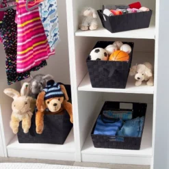 Simplify Large 13" Woven Strap Storage Bin Black -Storage Basket Shop GUEST 7a59a3f3 0be7 4dc3 98d1 6cdf822a3975