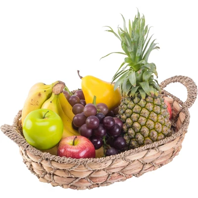 Vintiquewise Seagrass Fruit Bread Basket Tray With Handles 10 Vintiquewise Seagrass Fruit Bread Basket Tray With Handles - Image 8