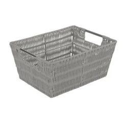 Simplify 3pc Rattan Tote Set With Sterling Silver Handles Gray -Storage Basket Shop GUEST 7e73f277 e651 4eb3 a18f a83a71533824