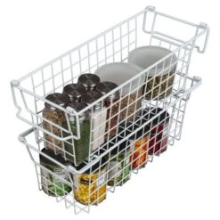 Set Of 2 Storage Bins - Basket Set For Toy, Kitchen, Bathroom, And Closet Storage - Small Shelf Organizers With Handles By Home-Complete (White) -Storage Basket Shop GUEST 7e8a6677 1f63 45ed ab7b eaa92c067634