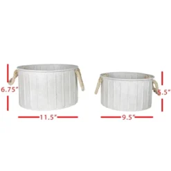 Set Of 2 Sandy Baskets White Metal & Cotton - Foreside Home & Garden -Storage Basket Shop GUEST 7f53e34b 8acb 4f02 87e4 3c6dae162dd2