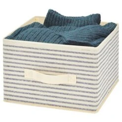 MDesign Soft Fabric Closet Storage Organizer Cube Bin, 4 Pack -Storage Basket Shop GUEST 80b447a1 b69f 4dfc bf6a c20ca0abb9ea