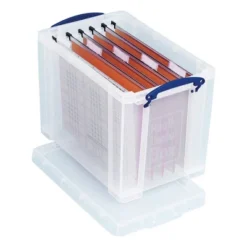 Really Useful Box 19 Liter Plastic Stackable Storage Container With Snap Lid & Built-In Clip Lock Handles For Home Or Office Organization, Clear -Storage Basket Shop GUEST 80ca4078 db8f 457b 9f78 d8987fdabf7d