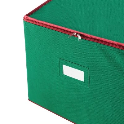 Ornament Storage Box - Holiday Organizer With 75 Compartments, Dividers For Christmas Bulbs And Decorations, And Zip-Up Lid By Tiny Tim Totes (Green) 8 Ornament Storage Box - Holiday Organizer With 75 Compartments, Dividers For Christmas Bulbs And Decorations, And Zip-Up Lid By Tiny Tim Totes (Green) - Image 6