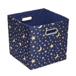 Okuna Outpost 4 Pack Fabric Storage Cube Bins, Cube Organizer, Blue With Gold Moons And Stars (11 X 11 In) -Storage Basket Shop GUEST 8309622a 6fe0 4af8 8bcf 29b24c9af9c2