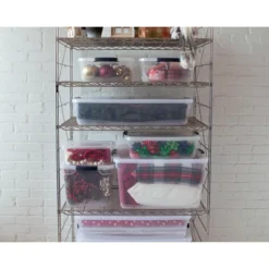 Rubbermaid Cleverstore Home/Office Organization 71 Quart Latching Plastic Storage Tote Container Box Bin With Lid, Clear (8 Pack) -Storage Basket Shop GUEST 831ac17e 0c2f 4db1 857c 7cfde2308dc0
