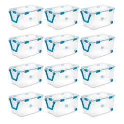 Sterilite 120qrt. Multipurpose Clear Plastic Storage Container Box With Latching Lids And 2 Rear Wheels -Storage Basket Shop GUEST 83288898 8f16 4628 b017 7187060a5afd