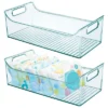 MDesign Plastic Storage Organizer Bin For Child/Kids Items, 2 Pack - Sea Blue -Storage Basket Shop GUEST 851001bf f1d4 4328 8b11 cc0390a06c4e