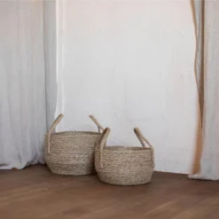 Set Of 2 Natural Woven Natural Seagrass Basket - Foreside Home & Garden -Storage Basket Shop GUEST 85c4ffc7 239c 4680 9a76 15f78dd55f0c
