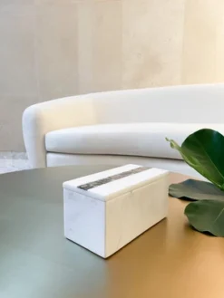 Rainbow Mother Of Pearl White Marble Center Stripe Box - Anaya -Storage Basket Shop GUEST 867fe188 c2c1 4d40 835c adb5d3e2254d