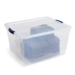 Rubbermaid Cleverstore Home/Office Organization 71 Quart Latching Plastic Storage Tote Container Box Bin With Lid, Clear (8 Pack) -Storage Basket Shop GUEST 8713a6e2 8825 48b8 a441 c48fd0073dd1 1