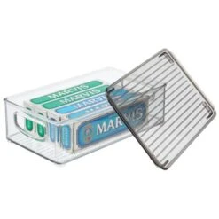 MDesign Storage Bin With Handles, Lid For Bathroom, 2 Pack -Storage Basket Shop GUEST 8758dd40 53e2 4d41 9787 0fc12523b4c0