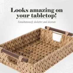 American Atelier Water Hyacinth Wicker Basket With Carry Handles, Rectangular Woven Storage Baskets, Laundry Storage Or Pantry Bin -Storage Basket Shop GUEST 87a2ae44 c87c 4436 8baf 1d6a0ea67f45