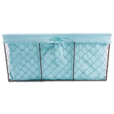 Design Imports Set Of 5 Rustic Bronze Chicken Wire Liner Baskets Aqua 8 Design Imports Set Of 5 Rustic Bronze Chicken Wire Liner Baskets Aqua - Image 6