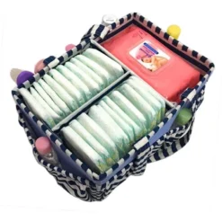 Bacati - Pin Stripes Navy Storage Caddy -Storage Basket Shop GUEST 88cf7291 9b83 44bc 96cc 302c40dde526