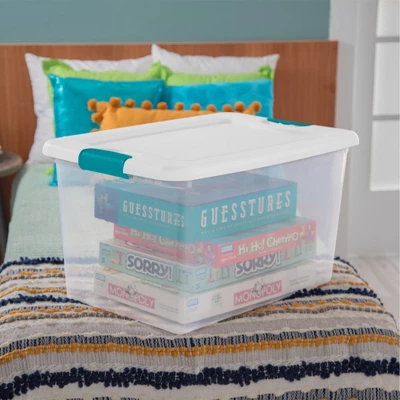 Sterilite 64 Quart Clear Plastic Stackable Storage Container Bin Box Tote With White Latching Lid Organizing Solution For Home & Classroom 5 Sterilite 64 Quart Clear Plastic Stackable Storage Container Bin Box Tote With White Latching Lid Organizing Solution For Home & Classroom - Image 3