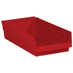 Box Partners Plastic Shelf Bin Boxes 17 7/8" X 11 1/8" X 4" Red 8/Case BINPS114R