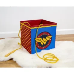 Ukonic DC Comics Wonder Woman Logo Storage Bin Cube Organizer | 11 Inches -Storage Basket Shop GUEST 8dfd2ea7 6277 4c76 a147 c836028bb930