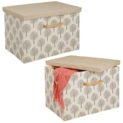 MDesign Soft Textured Fabric Home Storage Organizer Box, 2 Pack -Storage Basket Shop GUEST 8e1b1bb0 247e 42c6 9794 062d81132ed7