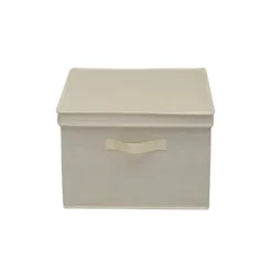 Household Essentials Set Of 2 Square Storage Boxes With Lids Cream Linen -Storage Basket Shop GUEST 8f4d9598 10f8 451f a1cf 6e3286b58591