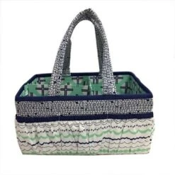 Bacati - Noah Mint/Navy Storage Caddy -Storage Basket Shop GUEST 8f5cab50 4a49 45c2 8687 e2e0822daaef