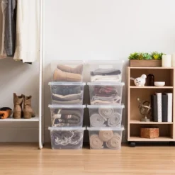 IRIS USA 12 Pack 17 Quart Plastic Storage Bin Tote Organizing Container, Clear -Storage Basket Shop GUEST 8f7c1770 c67a 4055 8f56 359ca8c979eb