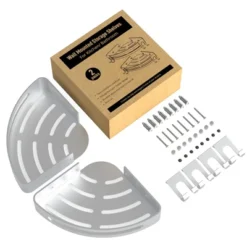 GeekDigg 14" X 9" Triangular Aluminum Drill-Free Corner Shower Caddy With Razor Holder-2-Pack-Silver -Storage Basket Shop GUEST 8fb752be eede 4677 8c6e 559cb0d18334