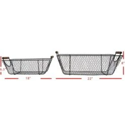 Set Of 2 Oblong Black Metal & Wood Baskets - Foreside Home & Garden -Storage Basket Shop GUEST 90f4b592 ee86 4612 82f1 8d65b1bcdb3f
