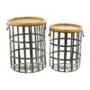 Set Of 2 Metal Storage Baskets Black - Olivia & May -Storage Basket Shop GUEST 9103e064 ac90 49ee b9d5 dc13cd409b39