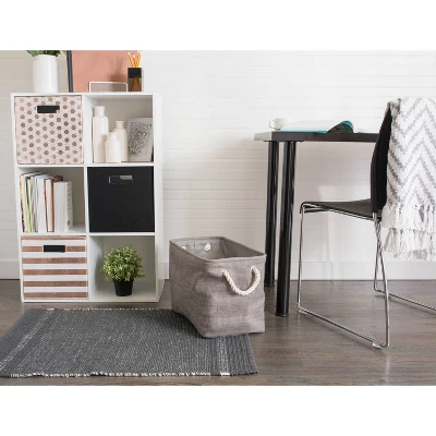 18" X 12" X 15" Large Polyester Variegated Rectangle Storage Bin Gray - Design Imports 8 18" X 12" X 15" Large Polyester Variegated Rectangle Storage Bin Gray - Design Imports - Image 6