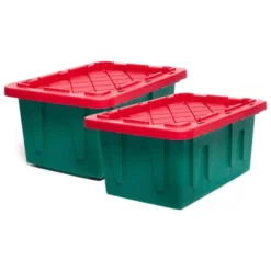 HOMZ 4415MXDC.02 Durabilt 15 Gallon Heavy Duty Impact Resistant Stackable Holiday Storage Tote With Snap-Fit Lid, Green/Red (2 Pack) 8 HOMZ 4415MXDC.02 Durabilt 15 Gallon Heavy Duty Impact Resistant Stackable Holiday Storage Tote With Snap-Fit Lid, Green/Red (2 Pack) -Storage Basket Shop GUEST 94d2bf77 a4cd 46bd 8f6f c25fdd327564