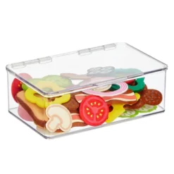 MDesign Plastic Stackable Toy/Game Storage Bin Box - Hinged Lid - 4 Pack -Storage Basket Shop GUEST 95212631 2fae 43c4 be67 014afa553371