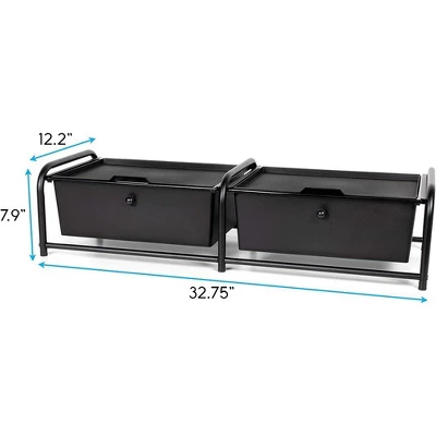 J&V TEXTILES Metal Frame Underbed Storage With Lids, Requires At Least 8”H Clearance From Floor To Bed Frame, Black, 2-Drawer 5 J&V TEXTILES Metal Frame Underbed Storage With Lids, Requires At Least 8”H Clearance From Floor To Bed Frame, Black, 2-Drawer - Image 3